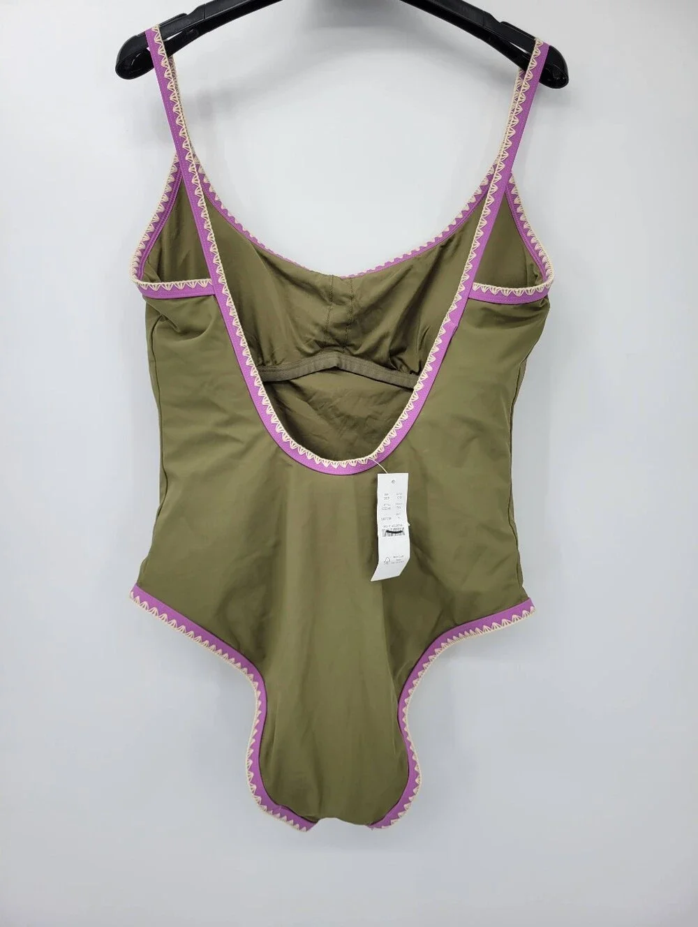 J Crew Crochet-trim scoopback one-piece Swimsuit CS540 Size 6 NEW!!